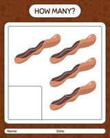 cuantos juego de contar con tamarindo. hoja de trabajo para niños en edad preescolar, hoja de actividades para niños, hoja de trabajo imprimible vector