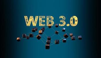 WEB 3.0 abstract sign with blockchain photo