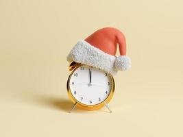alarm clock with Santa Claus hat photo
