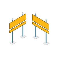 Road signs isometric set street object for highway information vector