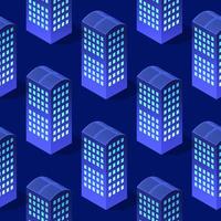 Isometric background city urban seamless pattern of building vector