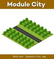 Isometric 3D illustration view from above to the Forest quarter vector