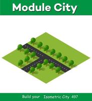 Isometric 3D illustration view from above to the Forest quarter vector