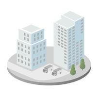 Vector isometric urban architecture single building of the modern