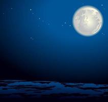 luna nocturna en el fondo del paisaje natural del cielo vector