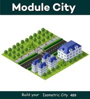 Isometric retro 3D urban of the city for construction vector