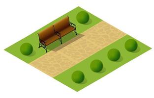 City quarter top view landscape isometric 3D illustration with trees with park vector