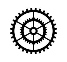 Single silhouette cogwheels mechanism automation clockwork icon vector