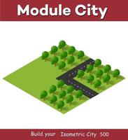 Isometric 3D illustration view from above to the Forest quarter vector