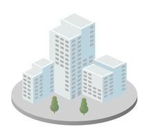 Vector isometric urban architecture single building of the modern