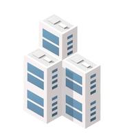 Vector isometric urban architecture single building of the modern