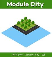 Isometric 3D illustration view from above to the Forest quarter vector