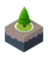 City quarter top view landscape isometric 3D illustration projection with trees vector