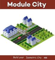 Isometric retro 3D urban of the city for construction vector