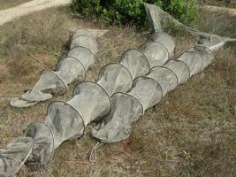 Fishing nets on the shore photo