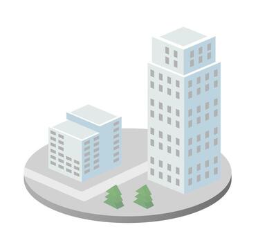 arquitectura urbana isométrica vectorial edificio único de la moderna vector