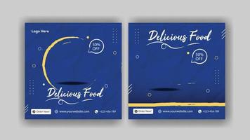 Delicious food promotion banner. Social media post template. Social media post web banner.