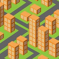 Vector isometric urban architecture block building of the modern city