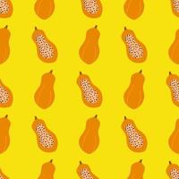 Seamless yellow background with papaya pattern. Wrapping paper pattern. Patterns for decoration. vector