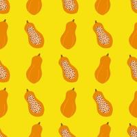 Seamless yellow background with papaya pattern. Wrapping paper pattern. Patterns for decoration. vector