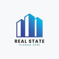 Creative modern abstract real estate logo design, colorful gradient building property real estate bag logo design template vector