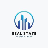 Creative modern abstract real estate logo design, colorful gradient building property real estate bag logo design template vector