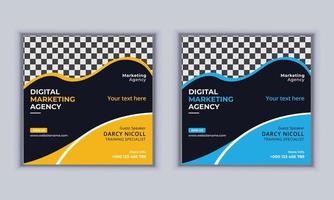 Social Media Post Banner Design. Digital Marketing Agency Banner Design. Vector Design. Modern Layout Template. Post Banner Template. Business Banner Design