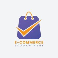 Creative modern abstract ecommerce logo design, colorful gradient online shopping bag logo design template vector