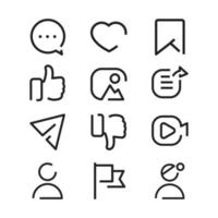 iconos de redes sociales de contorno simple