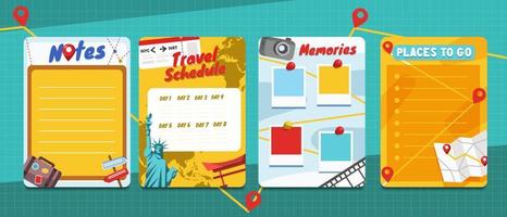 Fun and Colorful Traveling Journal Template vector