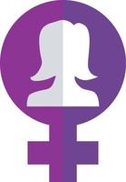 Women icon papercut purple
