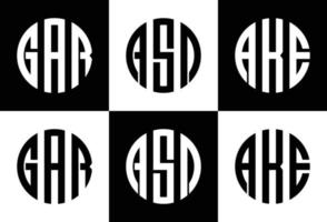 conjunto de plantilla de logotipo de monograma creativo vector