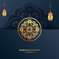 Ilustración de vector de fondo de tarjeta de felicitación de ramadán kareem