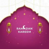 Ilustración de vector de fondo de tarjeta de felicitación de ramadán kareem