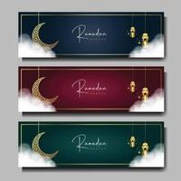 ramadan kareem banner islamic background vector illustration