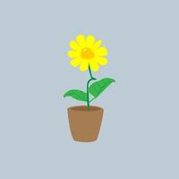 illustration of flowers in pots vector