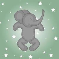 ilustración vector elefante personaje adecuado para niños producto