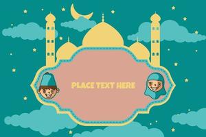 fondo de tarjeta de felicitación de ramadán vectorial de ilustración bueno para tarjeta de felicitación de niños, fondo de contenido de ramadán