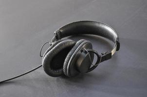 Detail of headphones for music listening and deejaying photo