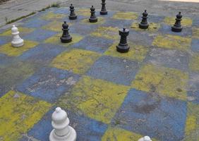 Public chessboard in Warsaw photo