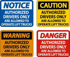 Authorized Drivers Only Sign On White Background vector