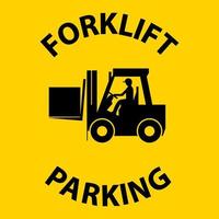 Forklift Parking Floor Sign On White Background vector