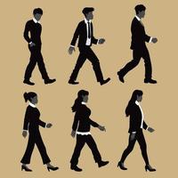 Walking to Office Silhouette vector