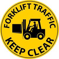 Forklift Traffic Keep Clear Sign On White Background vector