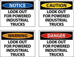 Caution Look Out For Trucks Sign On White Background vector