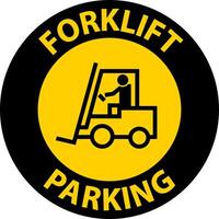 Forklift Parking Floor Sign On White Background vector