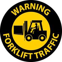 Warning Forklift Traffic Floor Sign On White Background vector