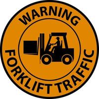 Warning Forklift Traffic Floor Sign On White Background vector