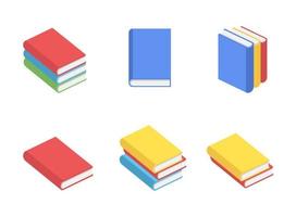 elementos de libros escolares establecer estilo plano de diseño de concepto vector