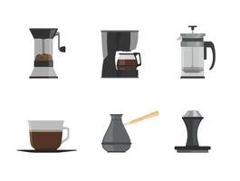 Set of coffee equipment. Flat design style vector